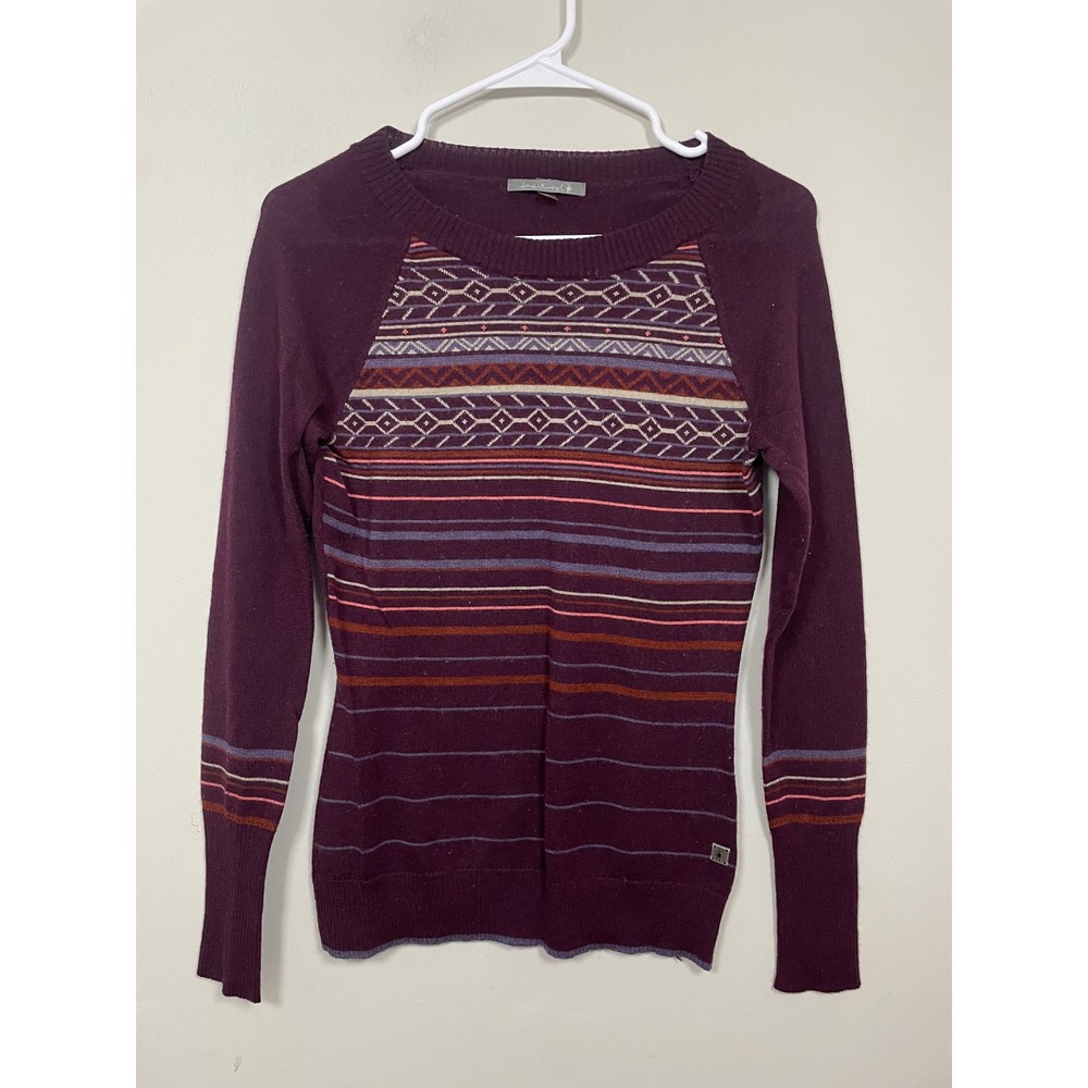 Smartwool Ethno Graphic Sweater In‎ Purple Merino Wool Blend Size Small